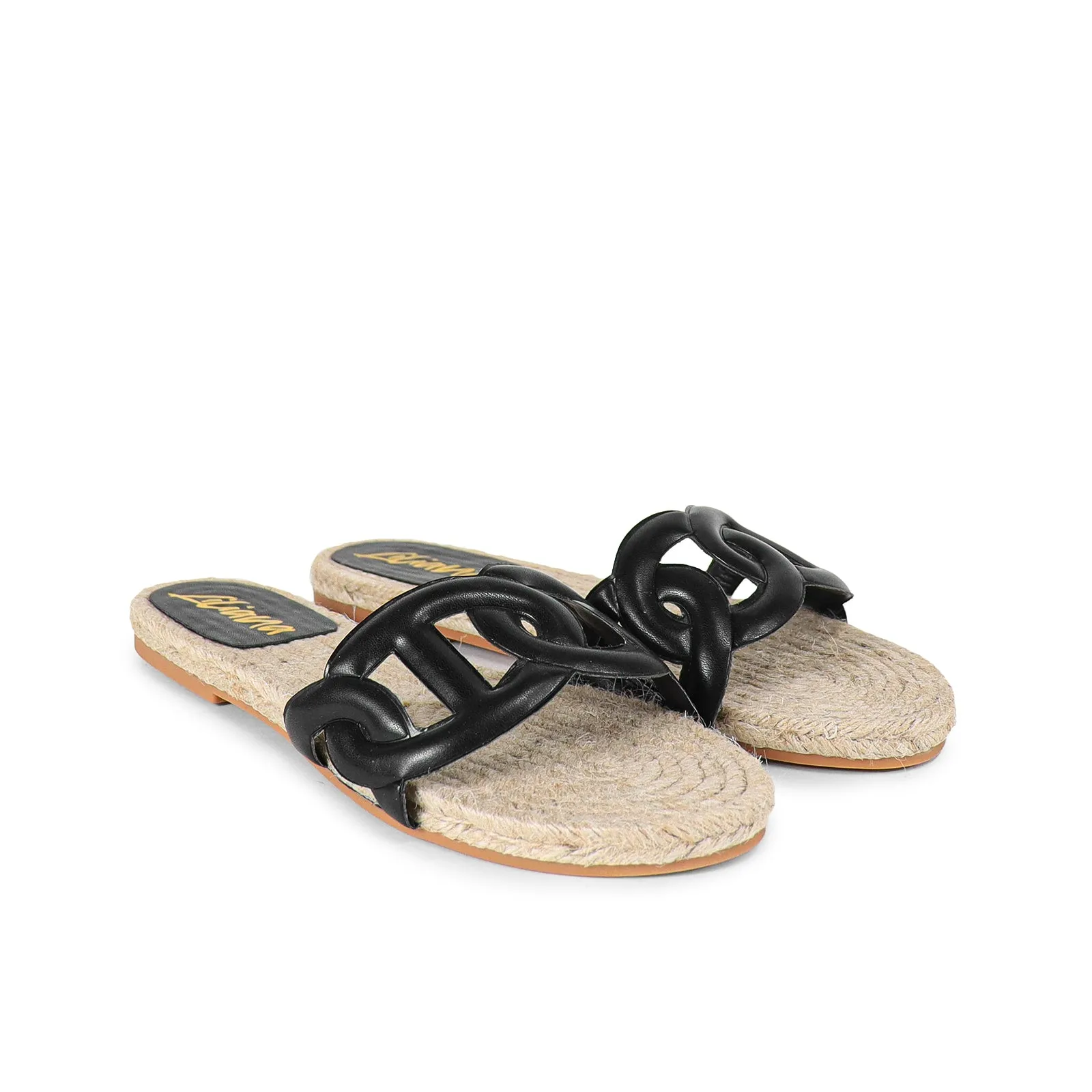 AILEEN-1 PU FOAM UPPER ESPADRILLE SANDAL - BLACK