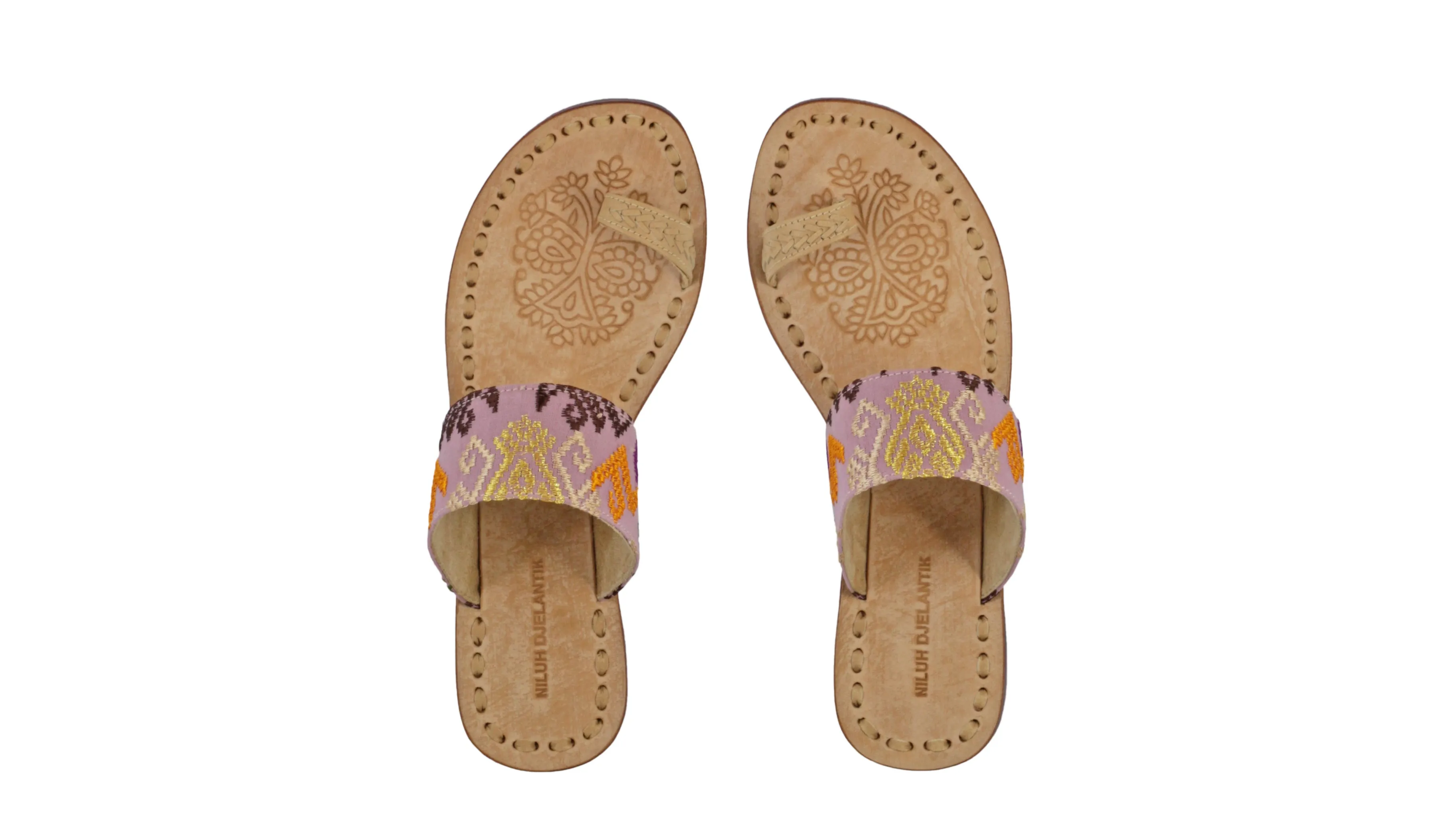 Arini 20mm Flat -  Nude & Lavender Songket