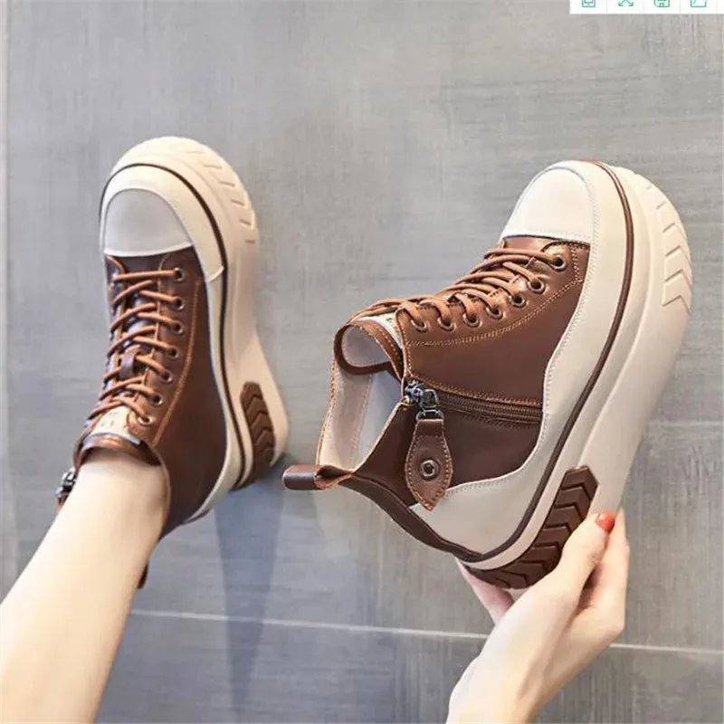 Ashore Shop New Platform Sneakers Women Vulcanized Shoes Fashion High Top