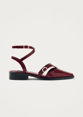 Aveline Burgundy Leather Ballet Flats