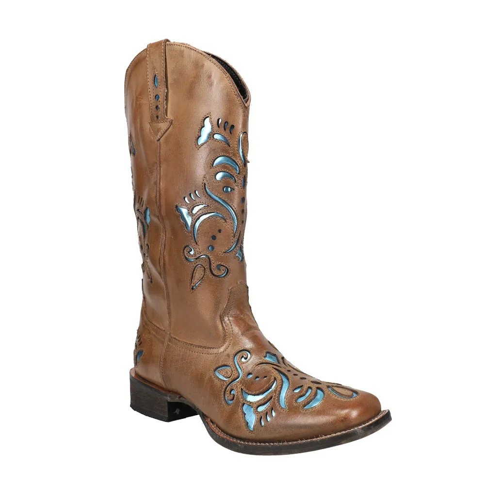 Belle Metallic Square Toe Cowboy Boots