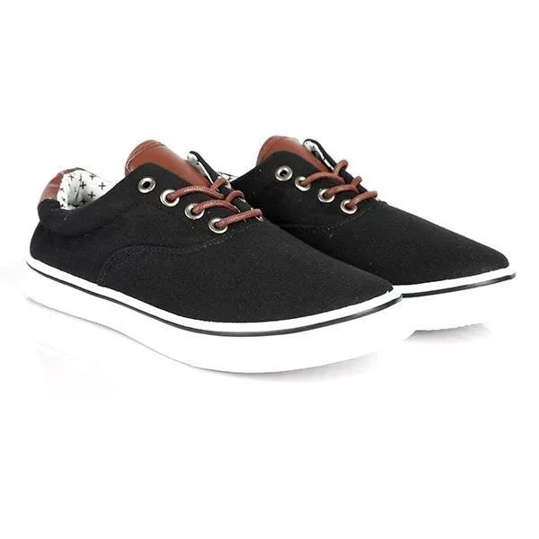 BOYS BLACK CASUAL LACE UP SNEAKERS