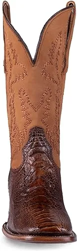 CIRCLE G by Corral Brass & Yellow Mens Ostrich Square Toe Boots L6059