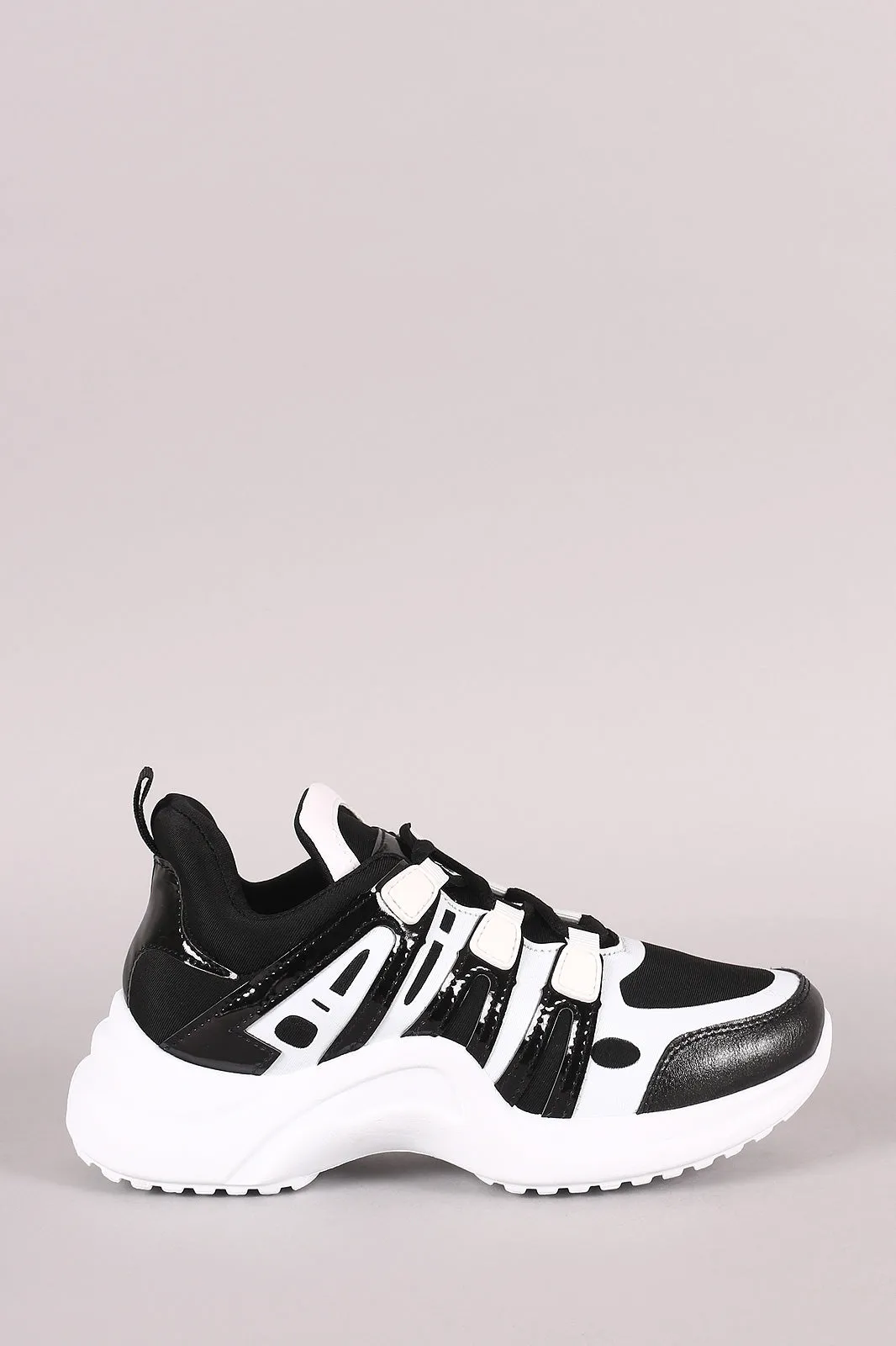 Colorblock Elastane Trim Lace-Up Sneaker