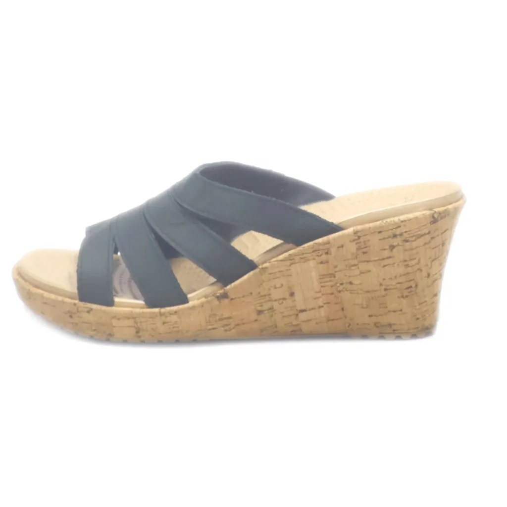 Crocs A-Leigh Wedge Sandals Leather Black Colour For Women