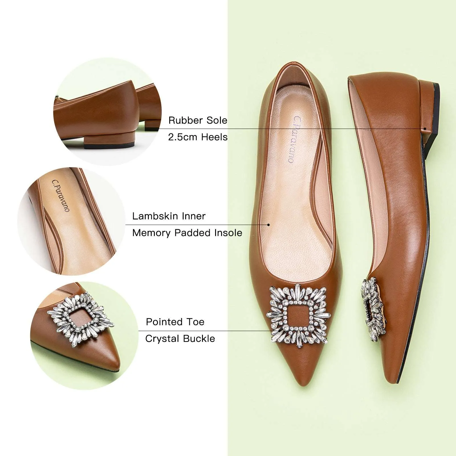 Crystal Buckle Flats (Aida)