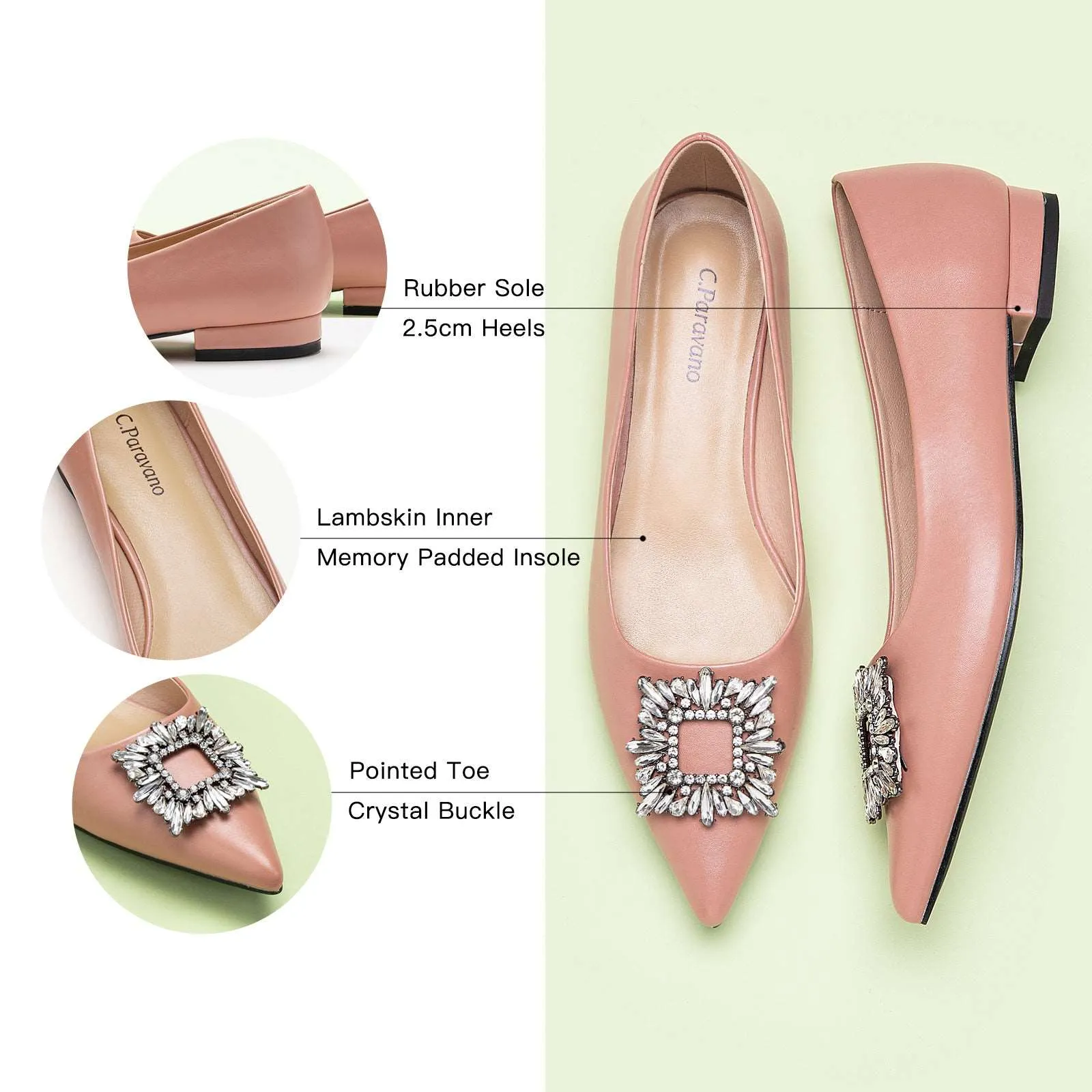 Crystal Buckle Flats (Aida)