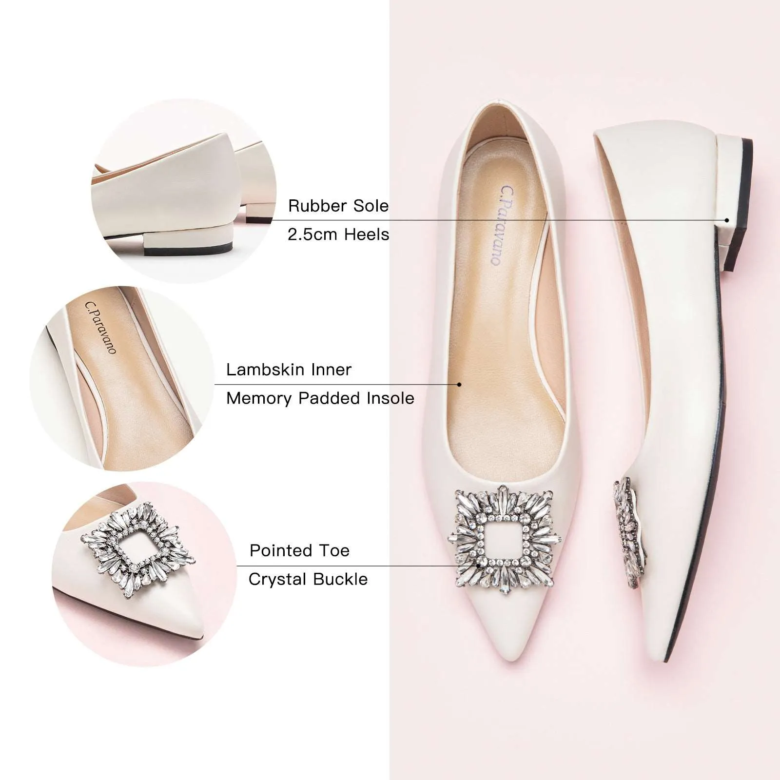 Crystal Buckle Flats (Aida)