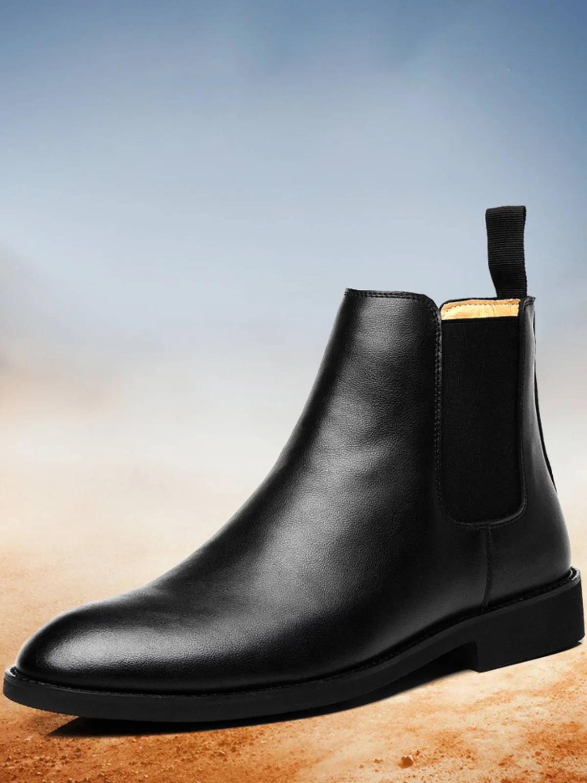 Fashion Patent Leather Slip-On Chelsea Boots