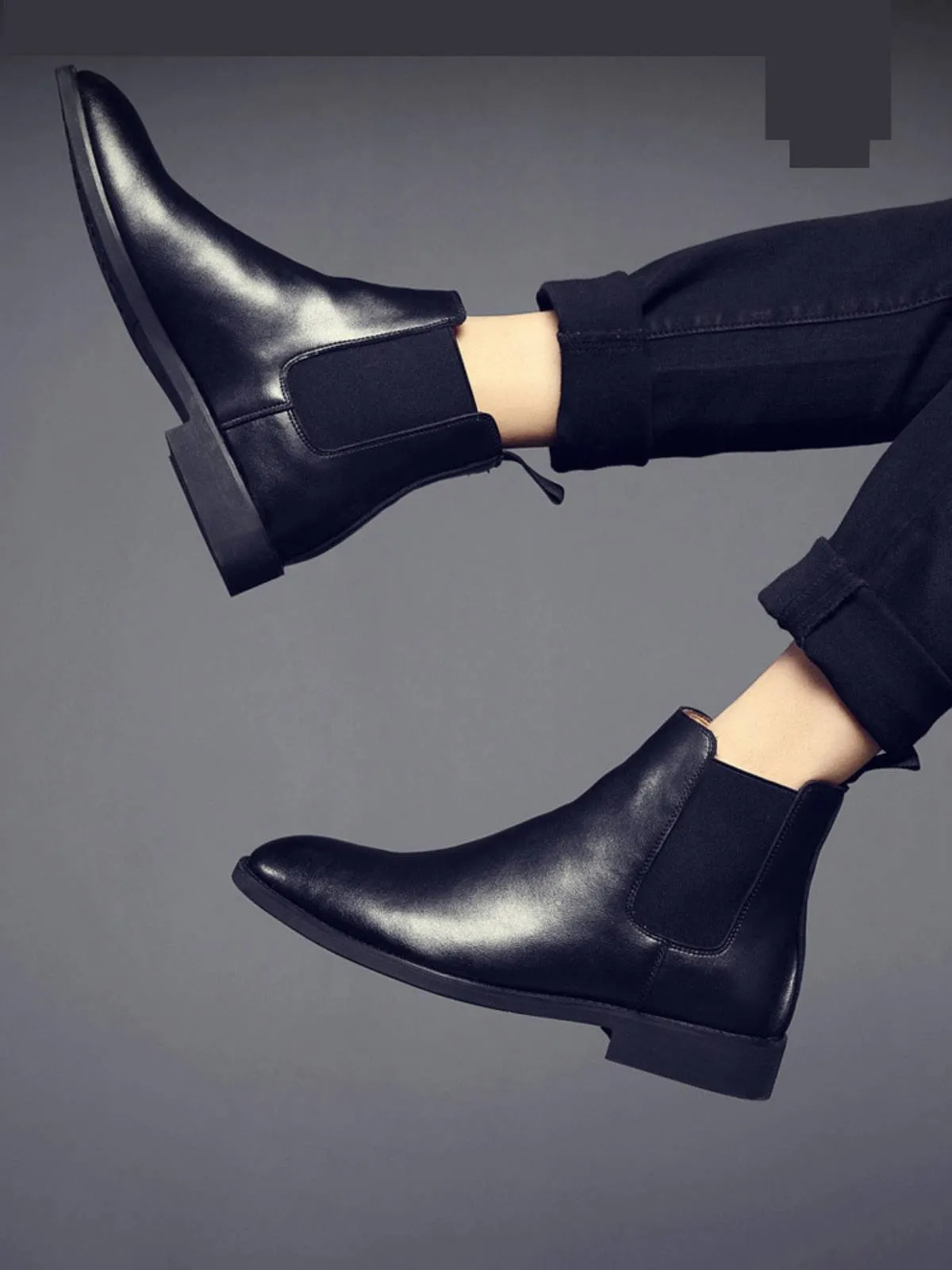 Fashion Patent Leather Slip-On Chelsea Boots