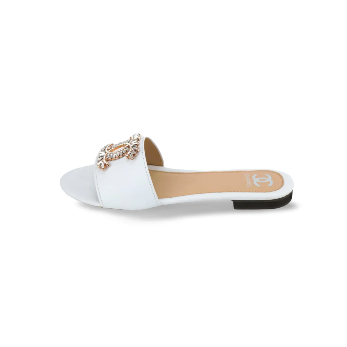 Gorgeous Flat Sandals with Rhinestone Accents - Iconic Luxury & Sparkle