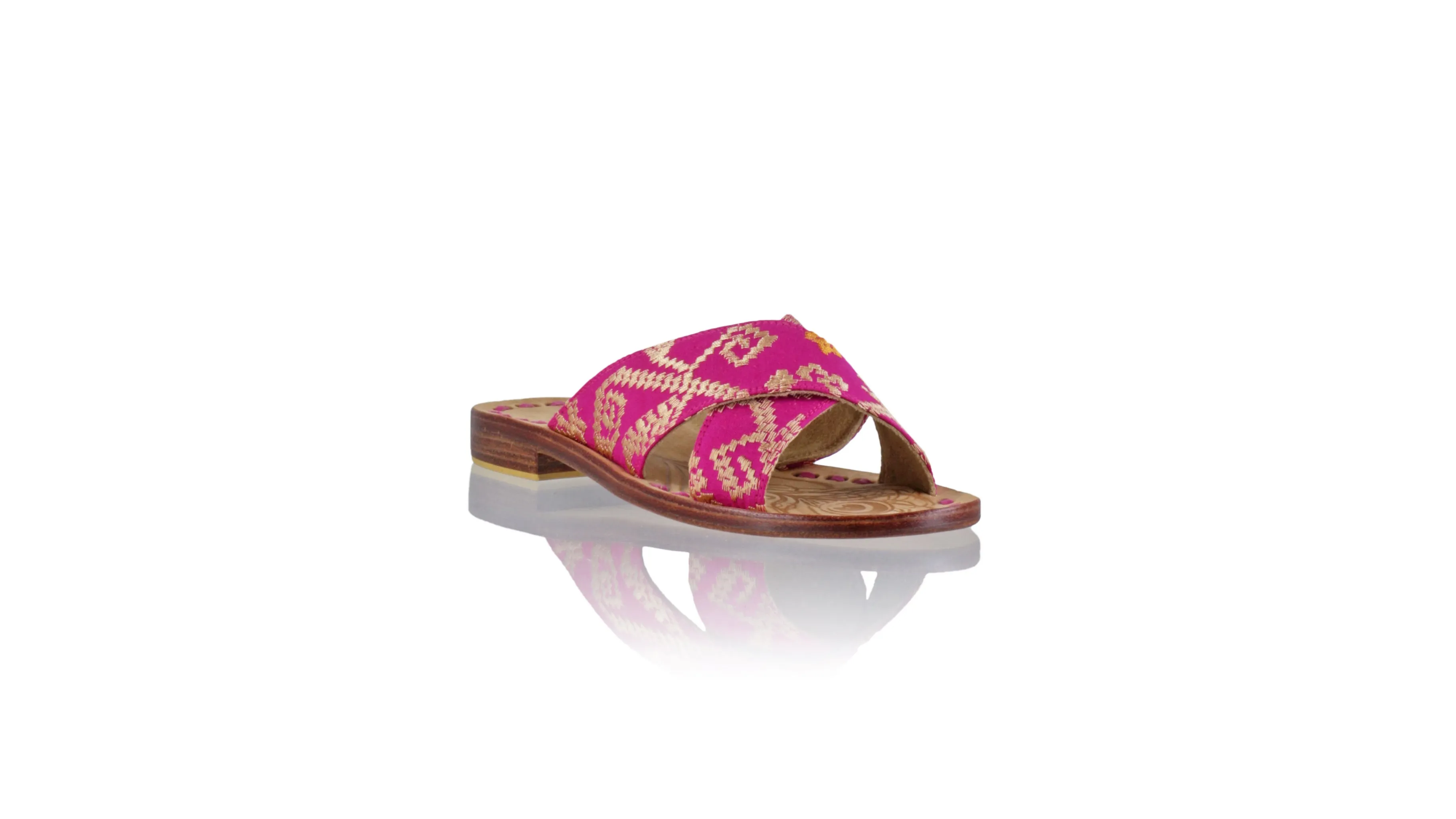 Ines 20mm Flat - Fuschia Songket