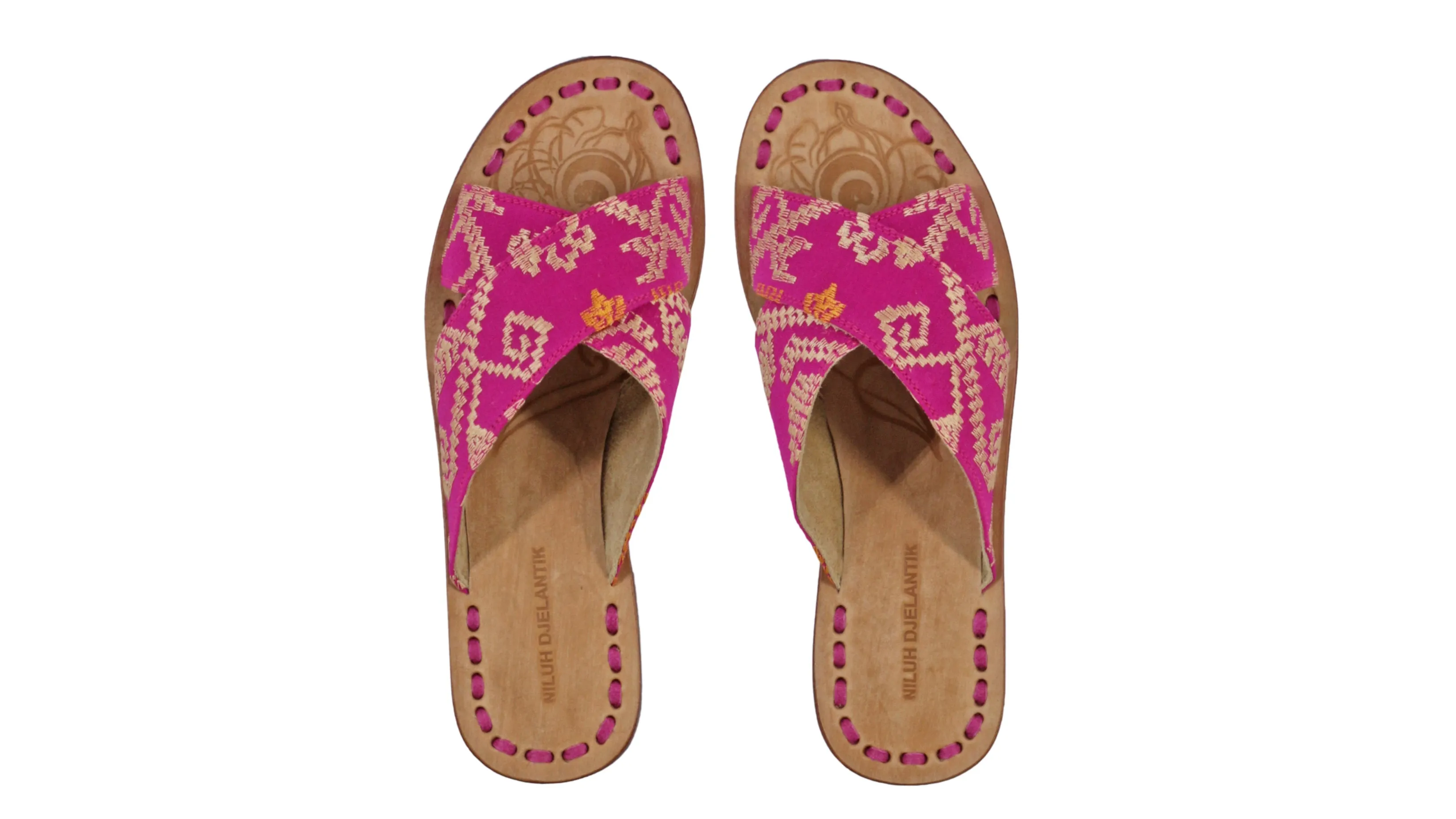 Ines 20mm Flat - Fuschia Songket