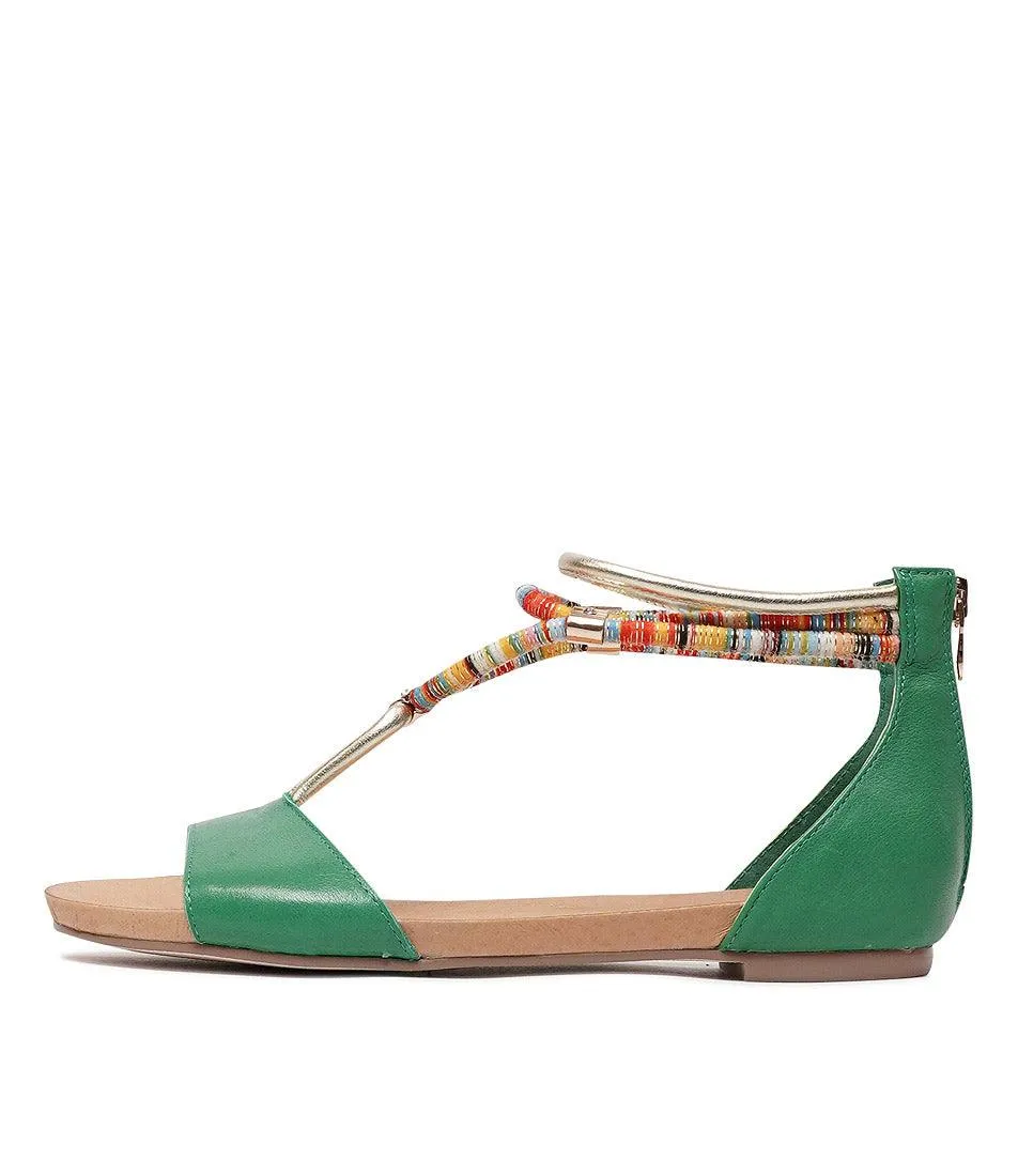 Jazmin Emerald Leather Sandals