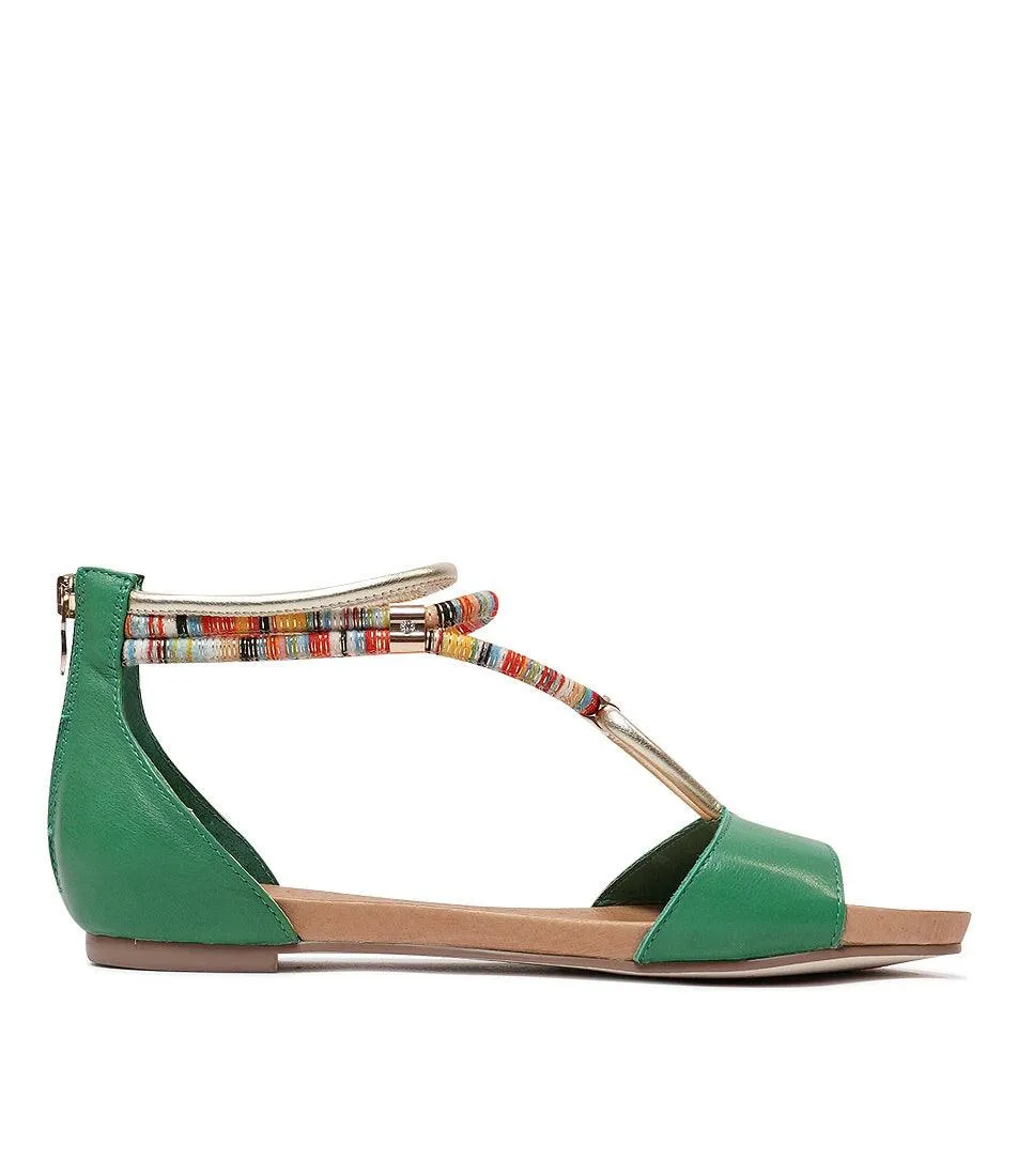 Jazmin Emerald Leather Sandals