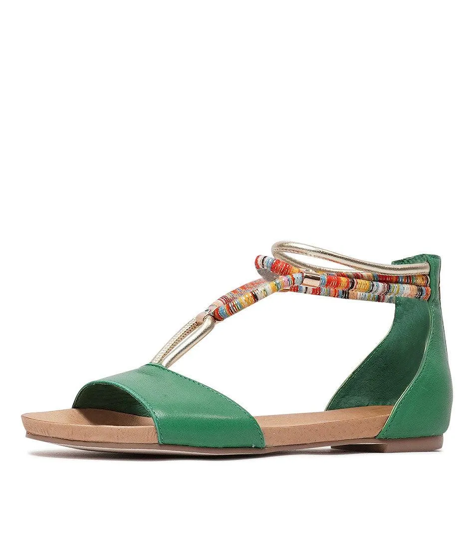 Jazmin Emerald Leather Sandals