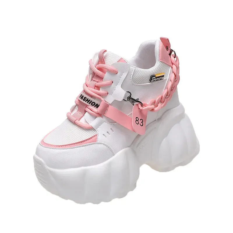 Joskaa 2024 New Trendy White Platform Sneakers