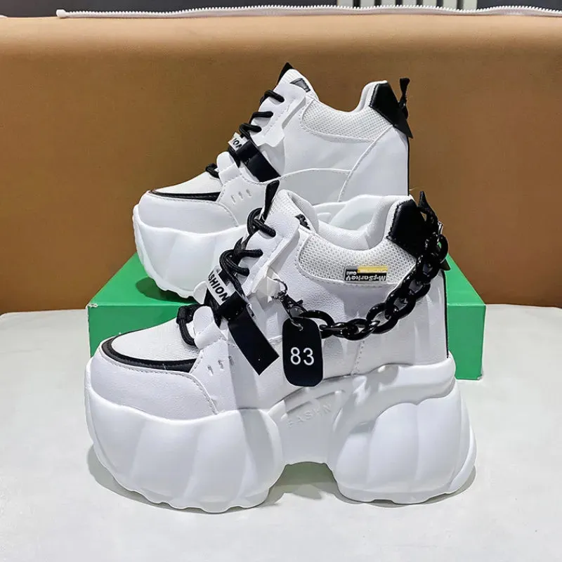 Joskaa 2024 New Trendy White Platform Sneakers