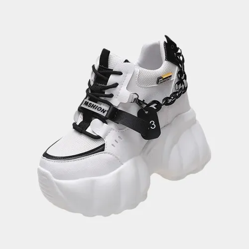 Joskaa 2024 New Trendy White Platform Sneakers