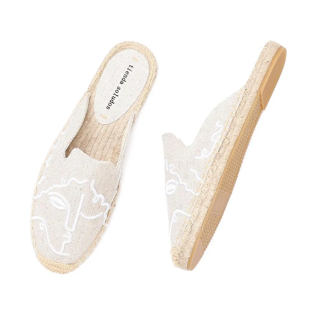 Looking At You Espadrille Mules - Beige