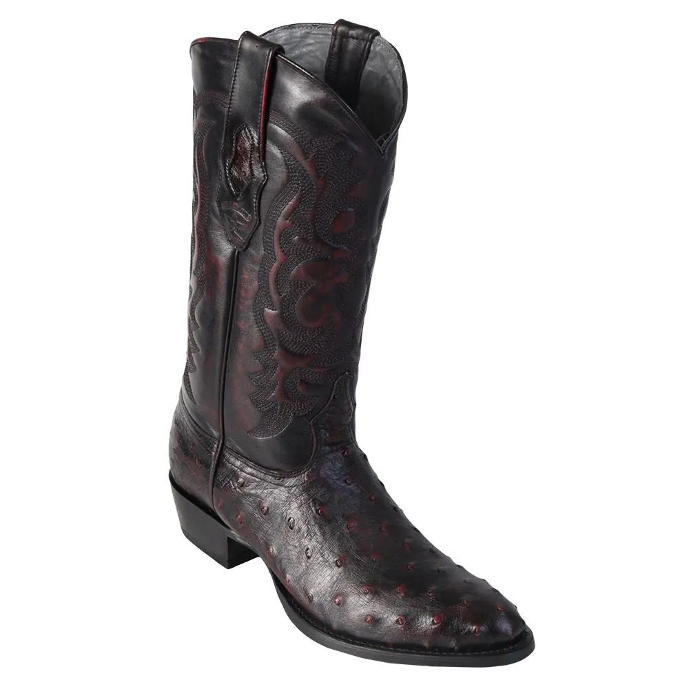 Los Altos Men's Full Quill Ostrich Round Toe Western Boots