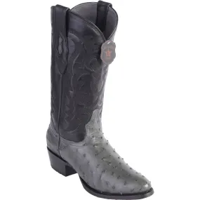 Los Altos Men's Full Quill Ostrich Round Toe Western Boots