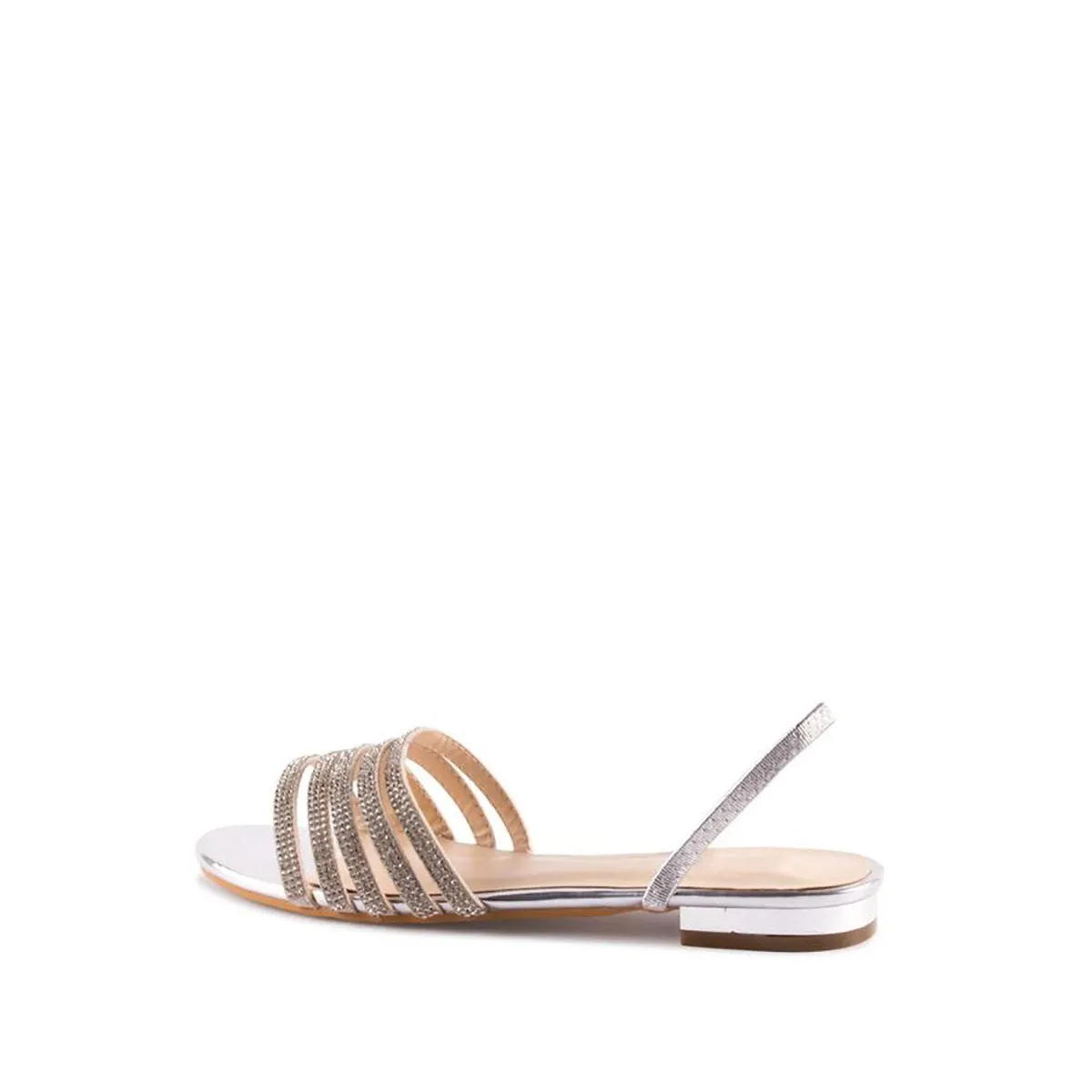 Low Slip-On Sandal with Diamante Strap