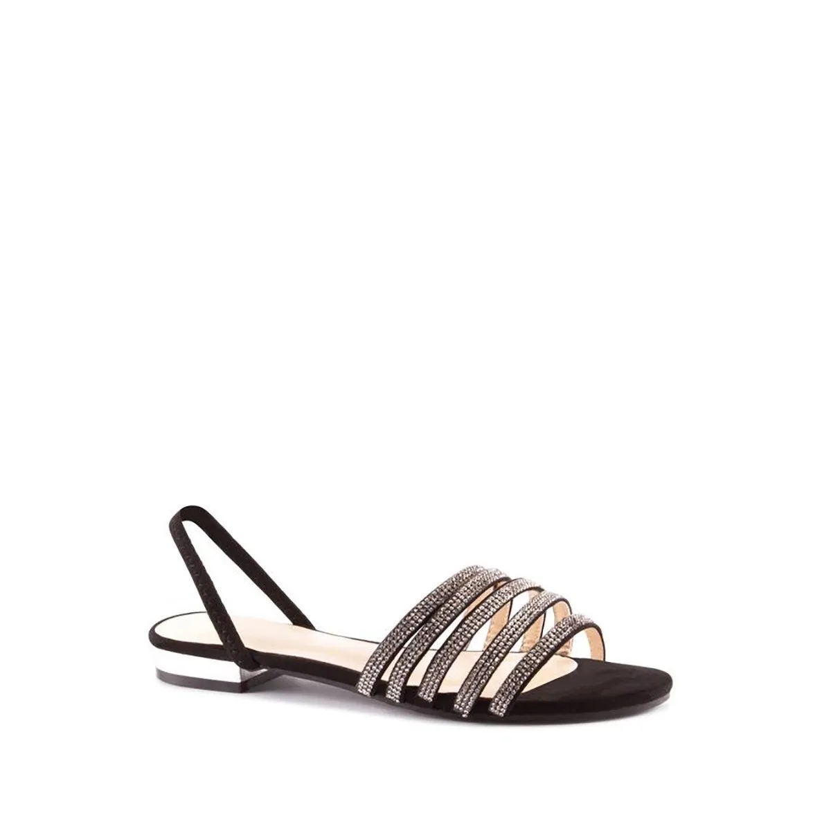 Low Slip-On Sandal with Diamante Strap