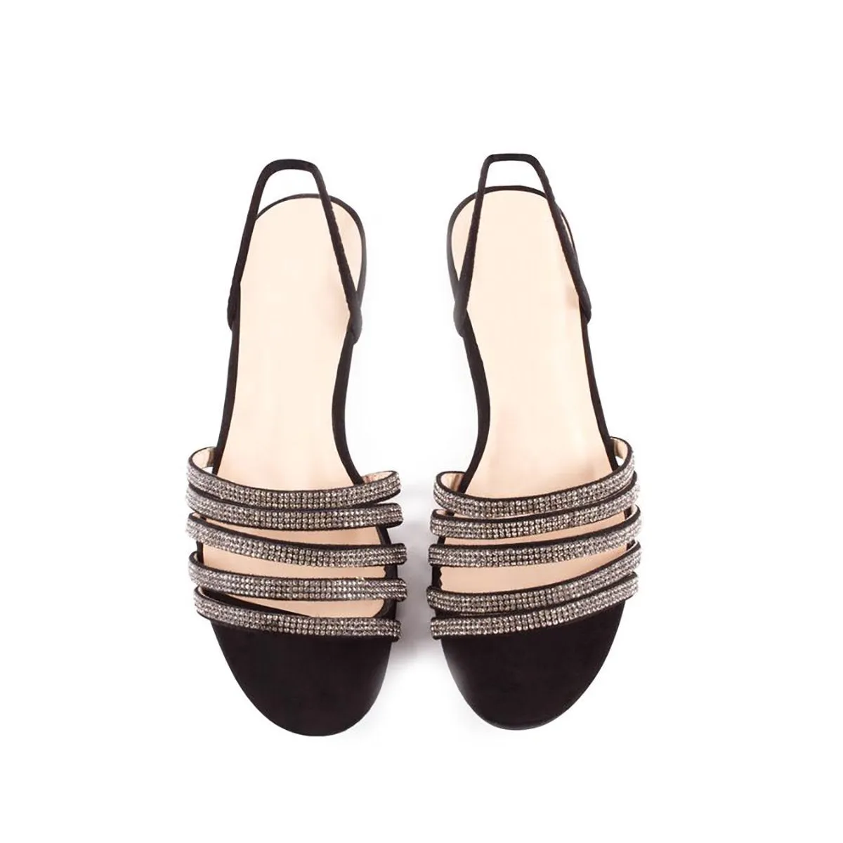 Low Slip-On Sandal with Diamante Strap