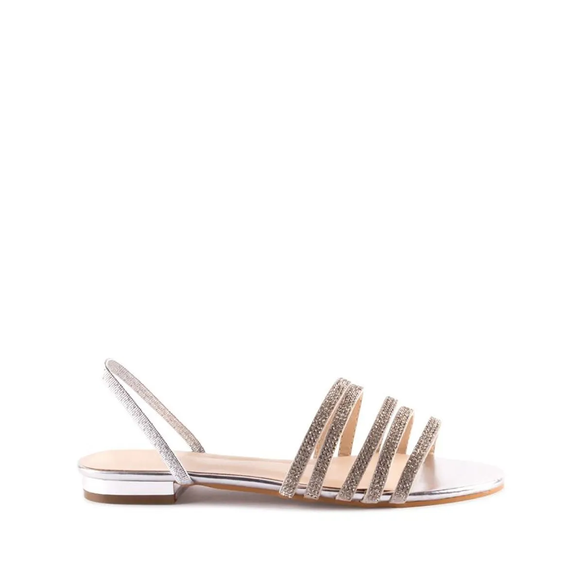 Low Slip-On Sandal with Diamante Strap