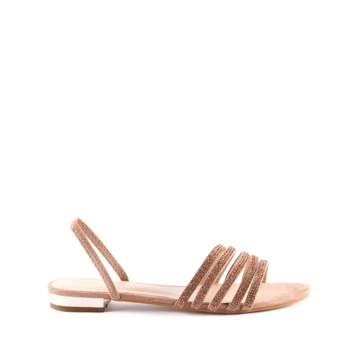 Low Slip-On Sandal with Diamante Strap