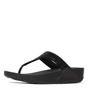 Lulu Crystal All Black Sandals