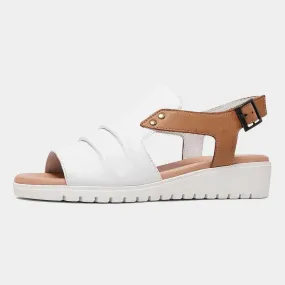 Madis White Leather Sandals