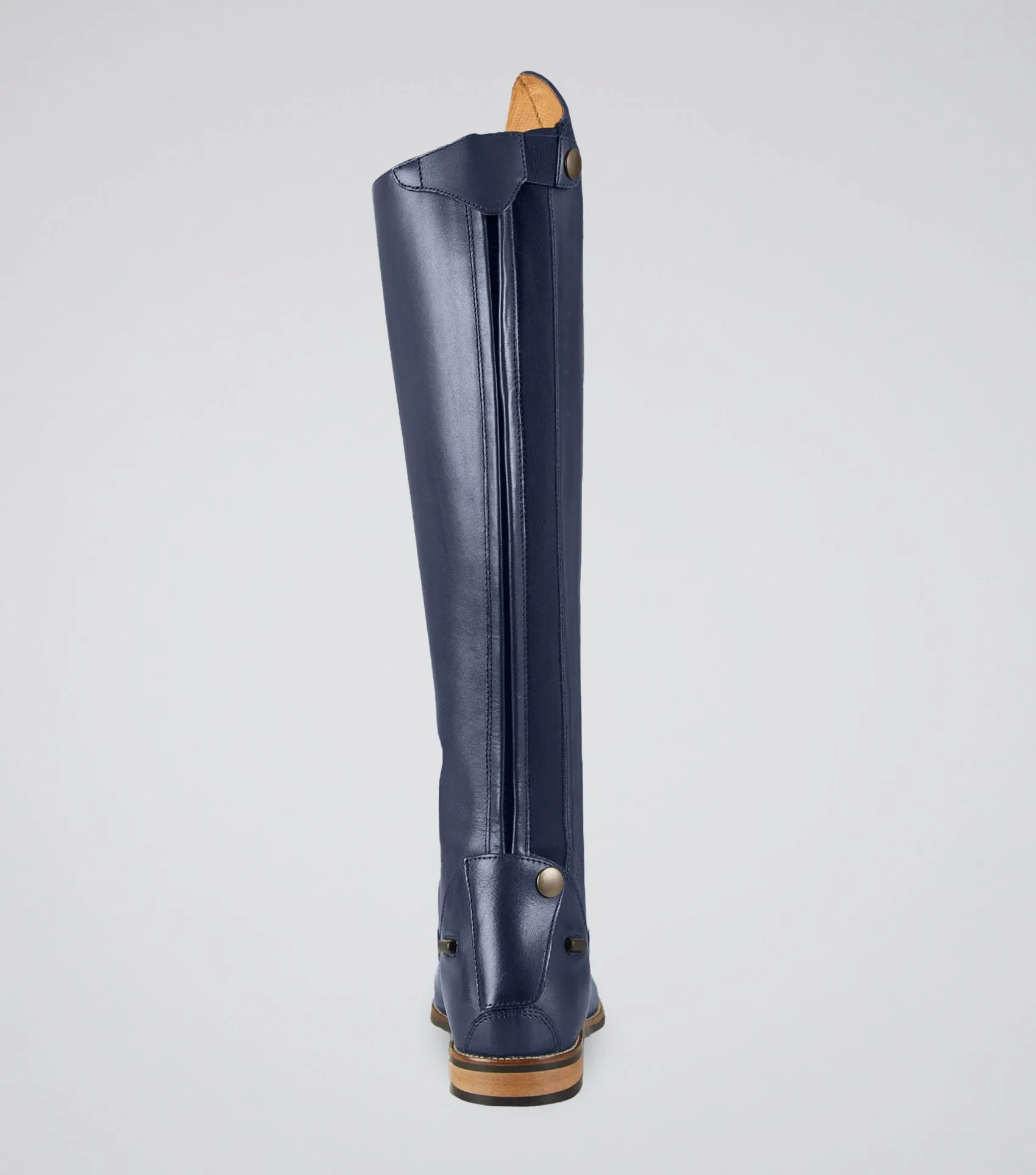 Maurizia Ladies Lace Front Tall Leather Riding Boot Navy (Regular Calf)