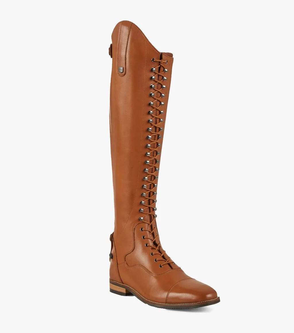 Maurizia Ladies Lace Front Tall Leather Riding Boots