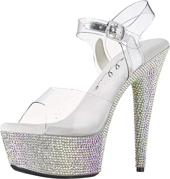 Maxine-609 Rhinestone Bottom 6" Heel Sandals