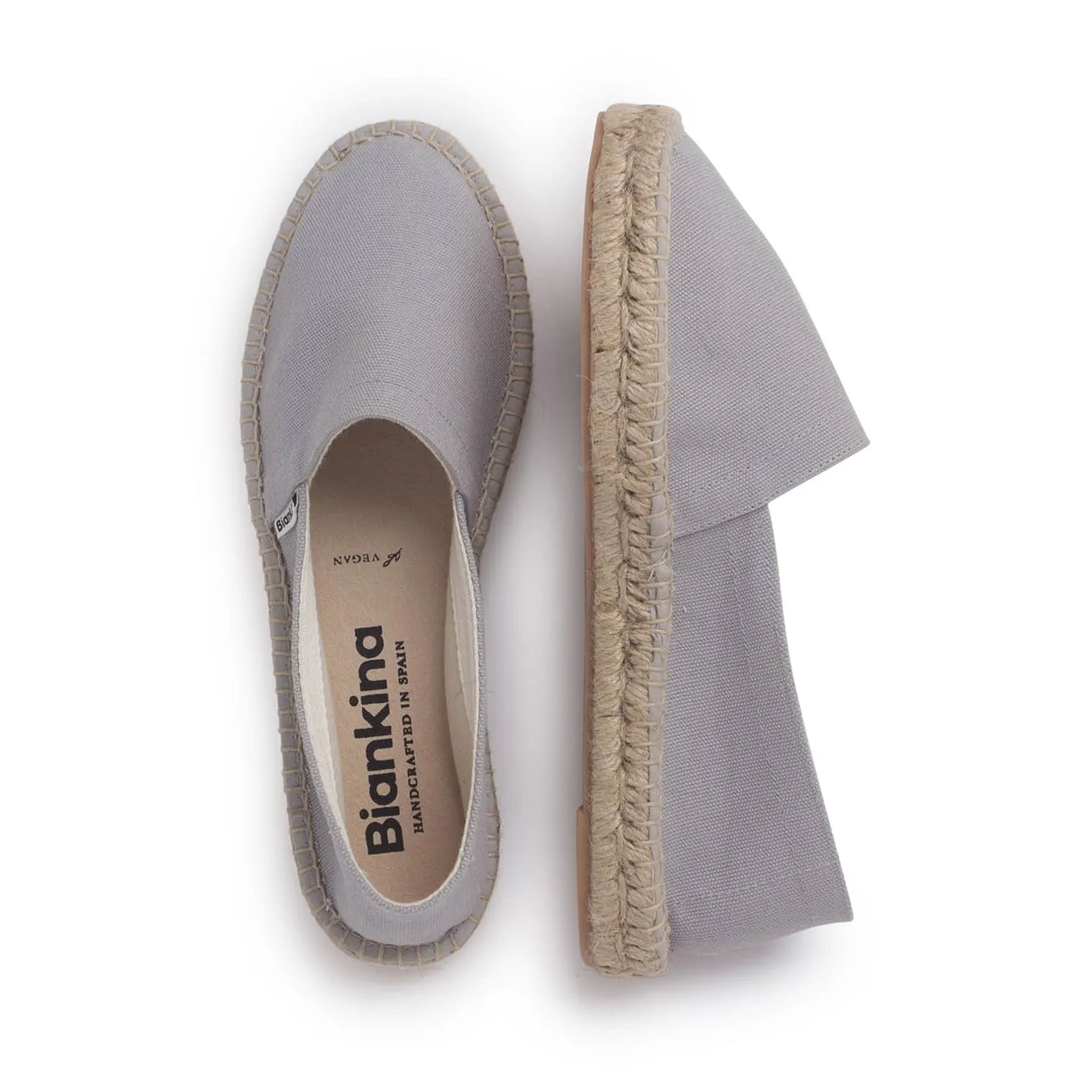 Mila Sustainable, Eco Friendly, Vegan Canvas Espadrille Flats - Grey