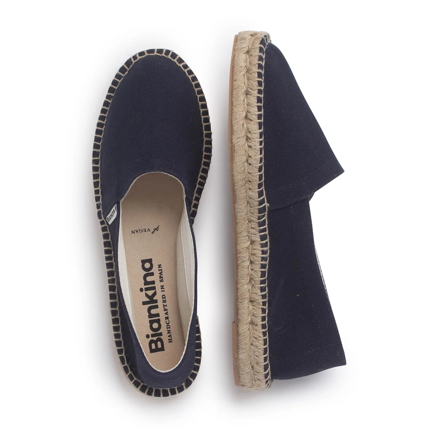 Mila Sustainable, Eco Friendly, Vegan Canvas Espadrille Flats - Navy