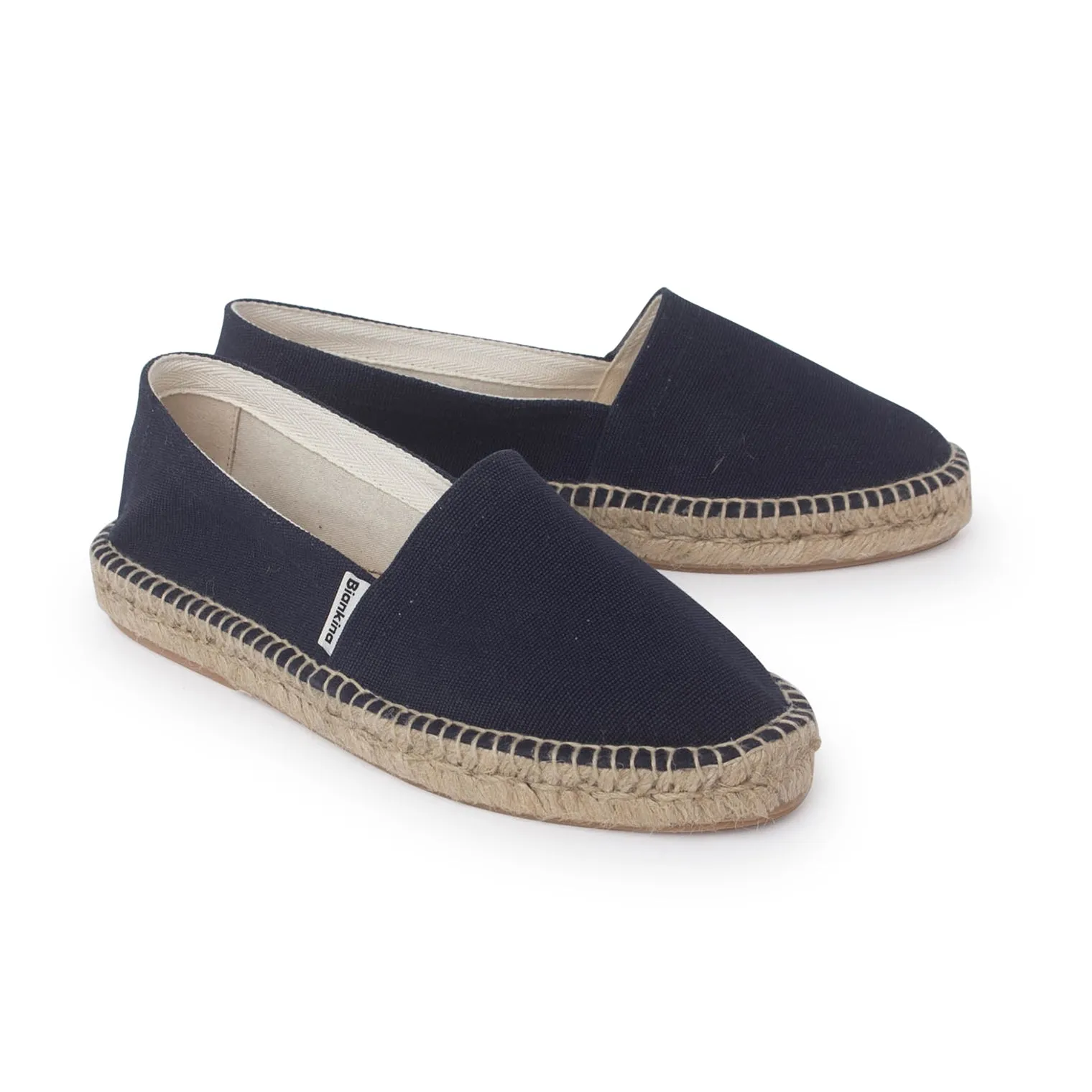 Mila Sustainable, Eco Friendly, Vegan Canvas Espadrille Flats - Navy