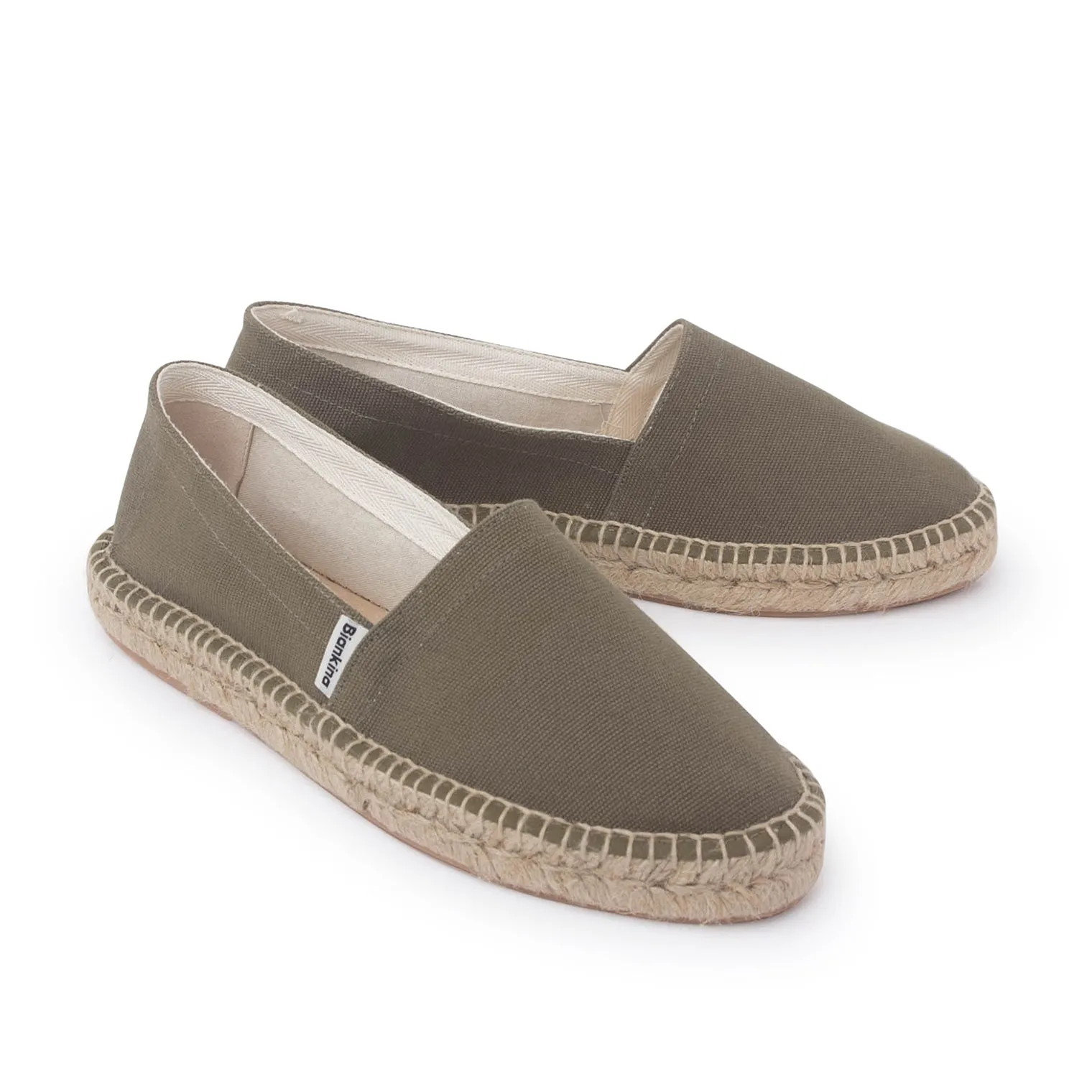 Mila Sustainable, Eco Friendly, Vegan Canvas Espadrille Flats - Olive