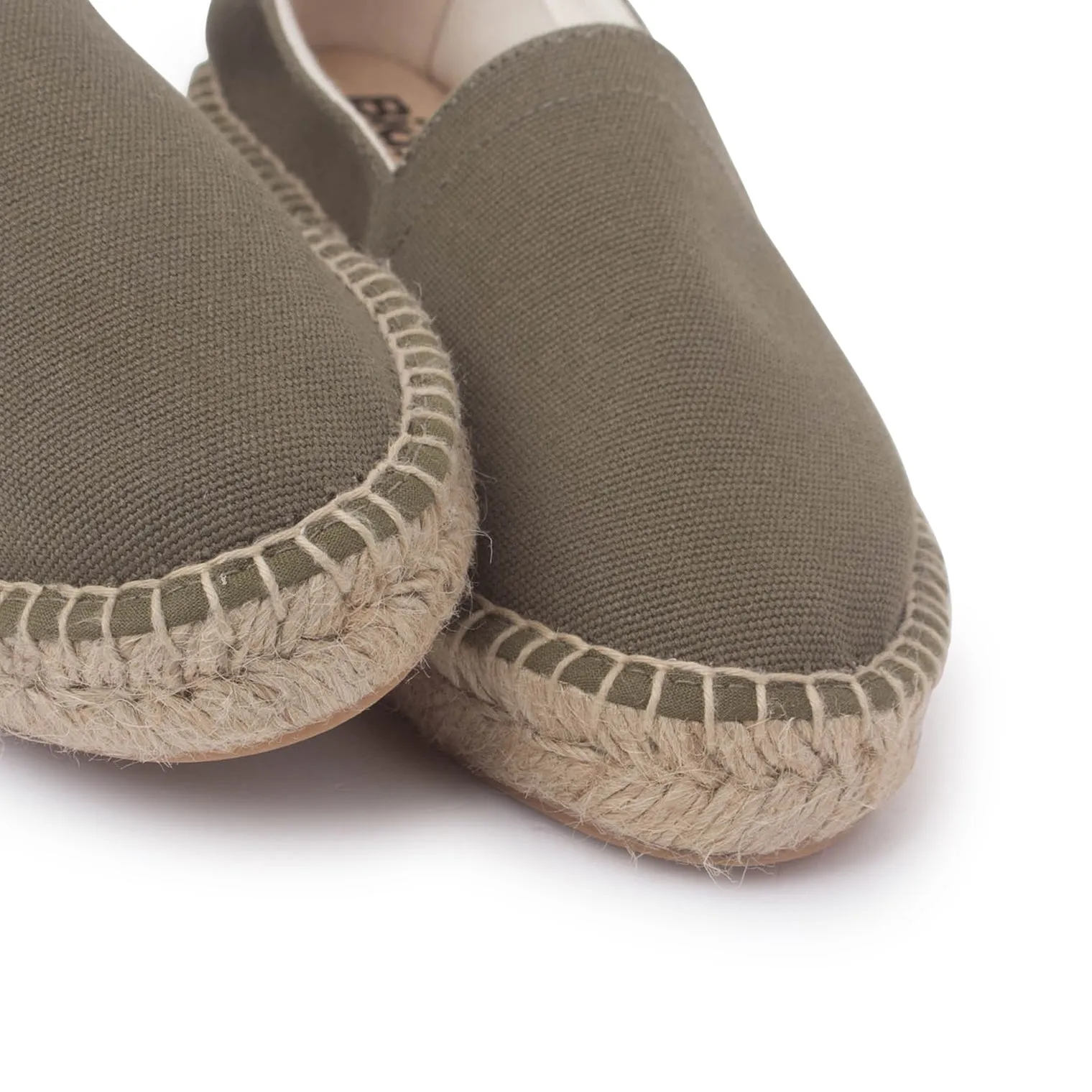 Mila Sustainable, Eco Friendly, Vegan Canvas Espadrille Flats - Olive