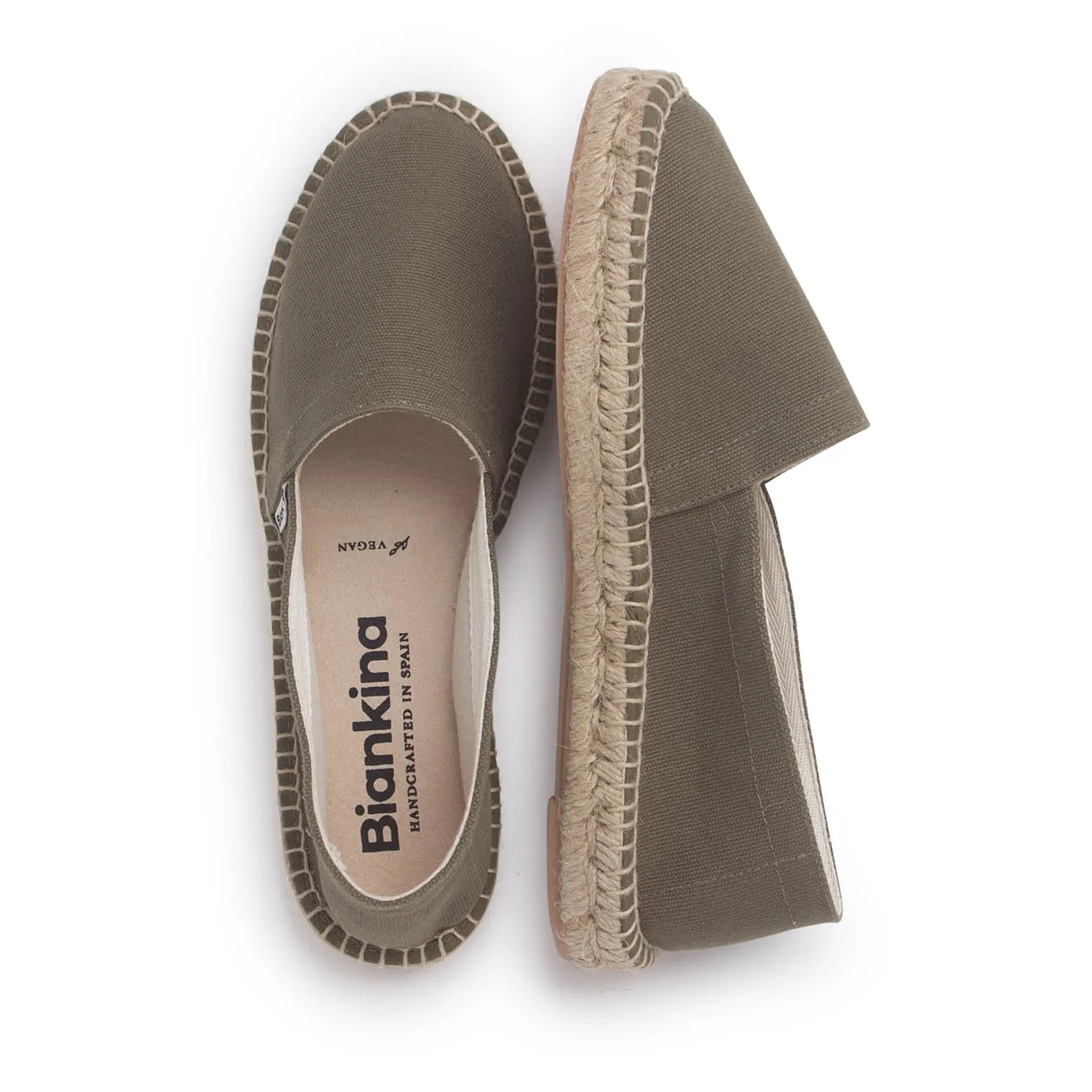 Mila Sustainable, Eco Friendly, Vegan Canvas Espadrille Flats - Olive