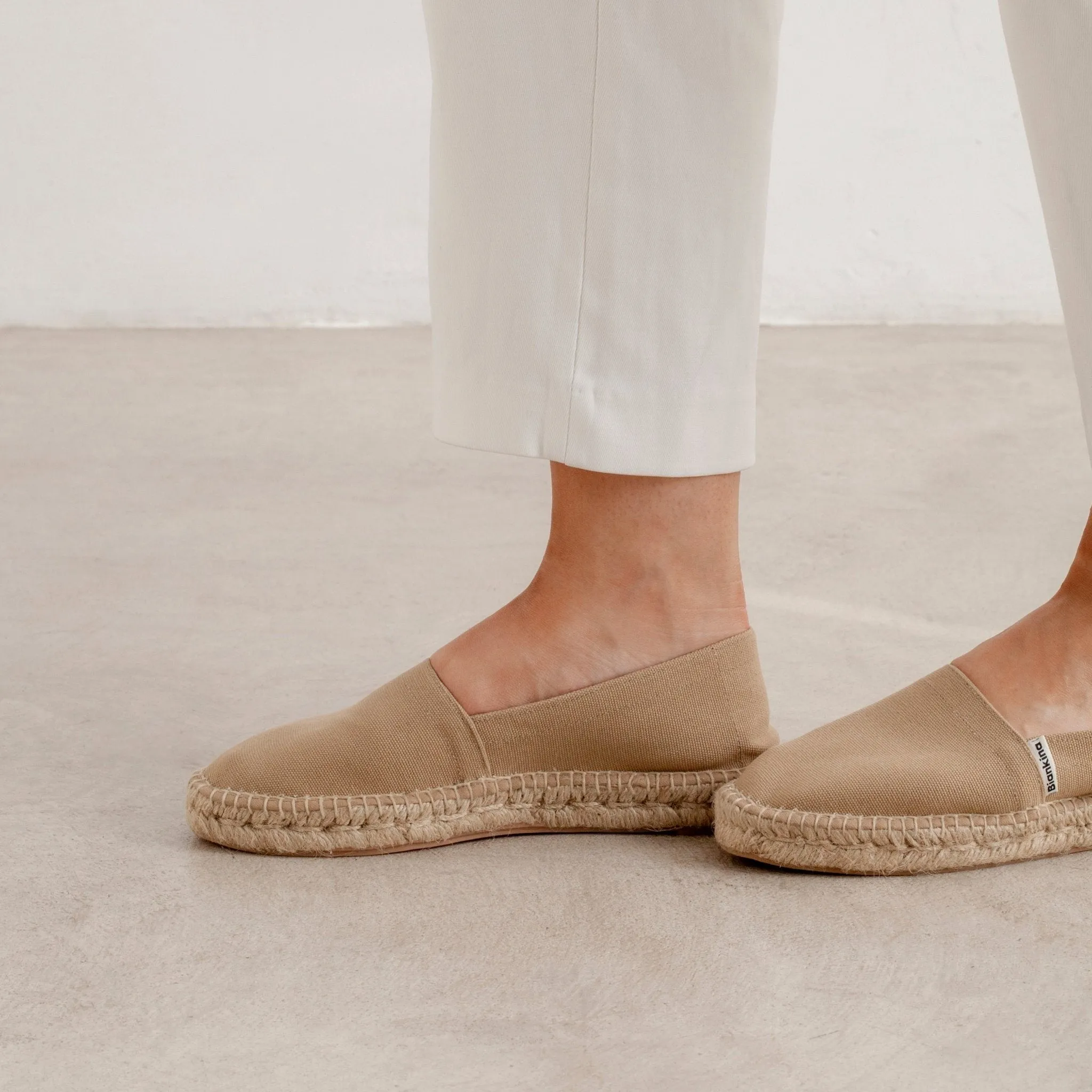 Mila Sustainable, Eco Friendly, Vegan Canvas Espadrille Flats - Sand