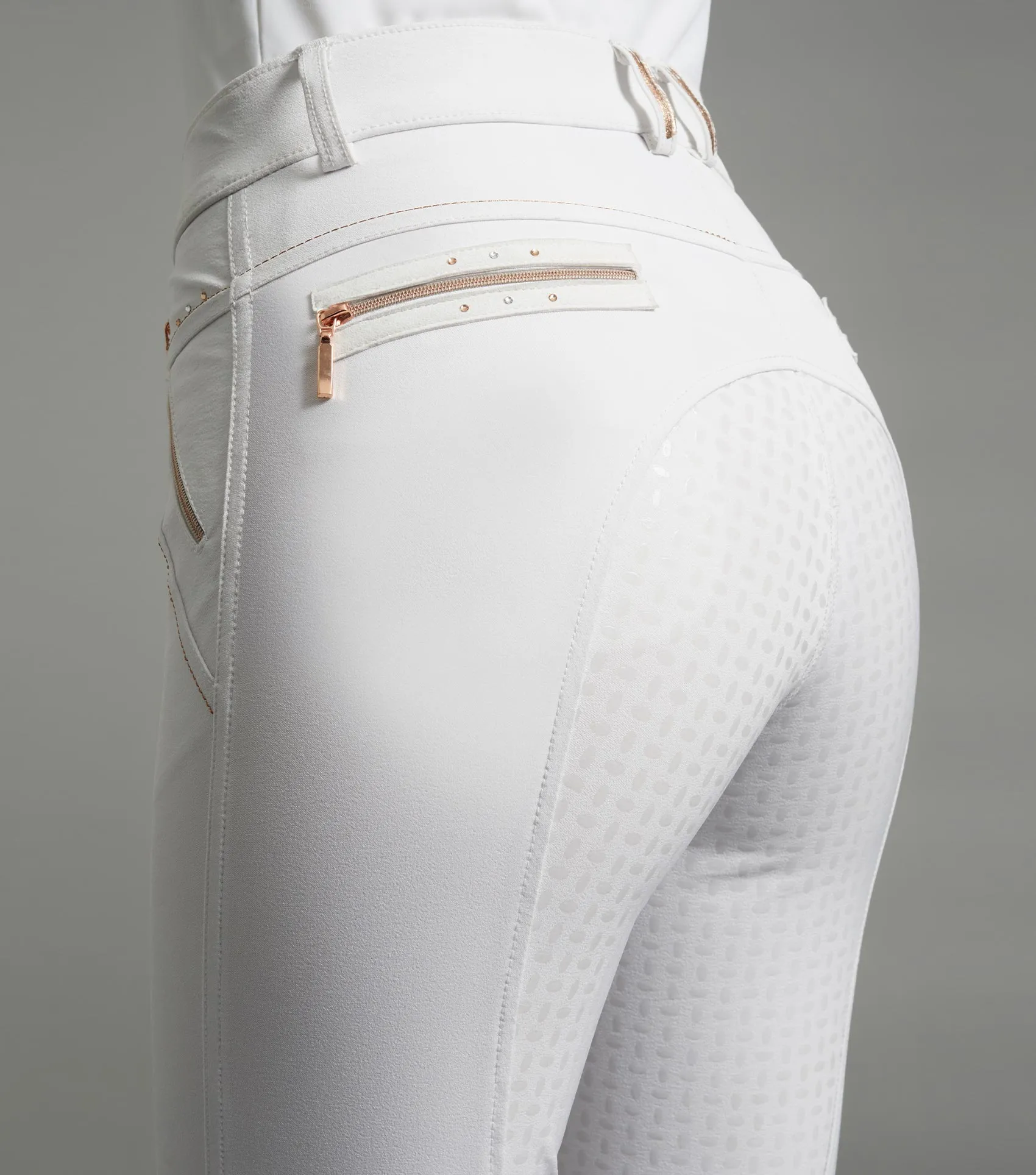 Milliania Ladies Full Seat Gel Competition Breeches White