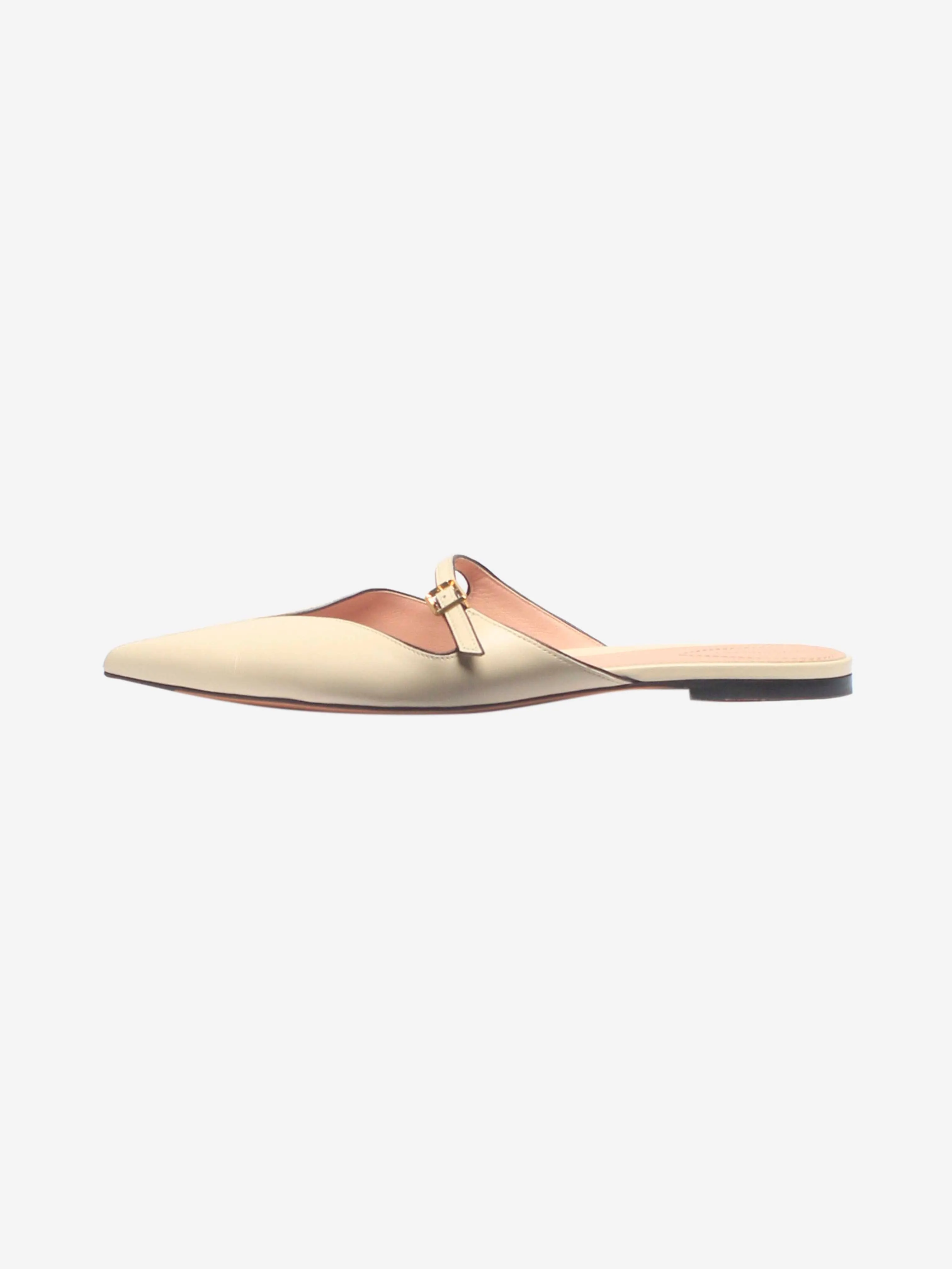 Neutral leather pointed-toe flats - size EU 40