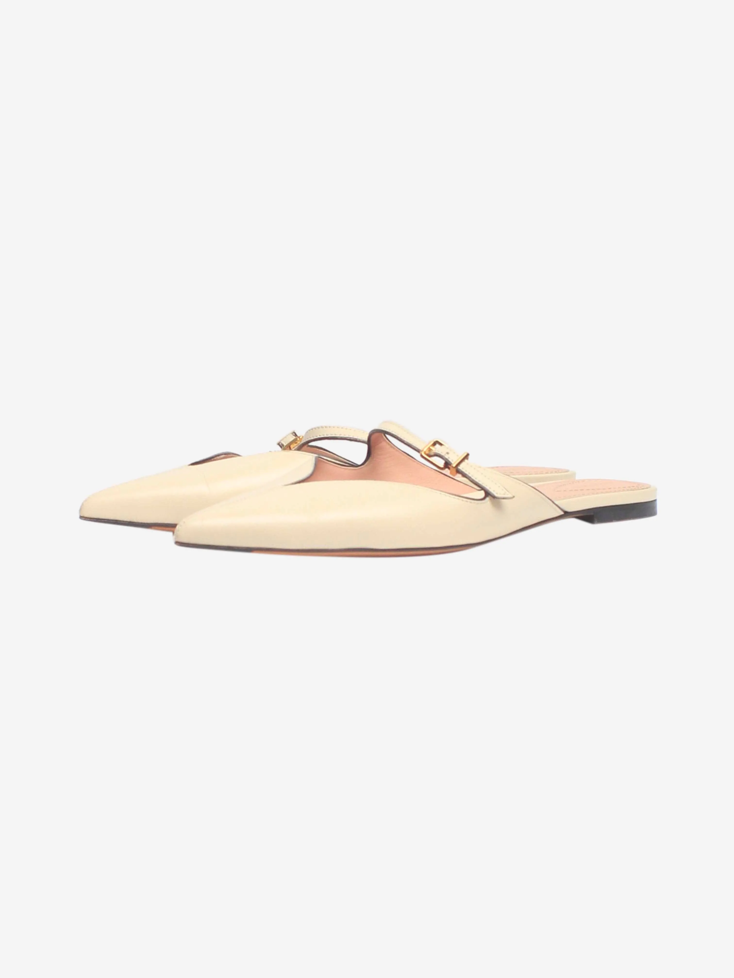 Neutral leather pointed-toe flats - size EU 40