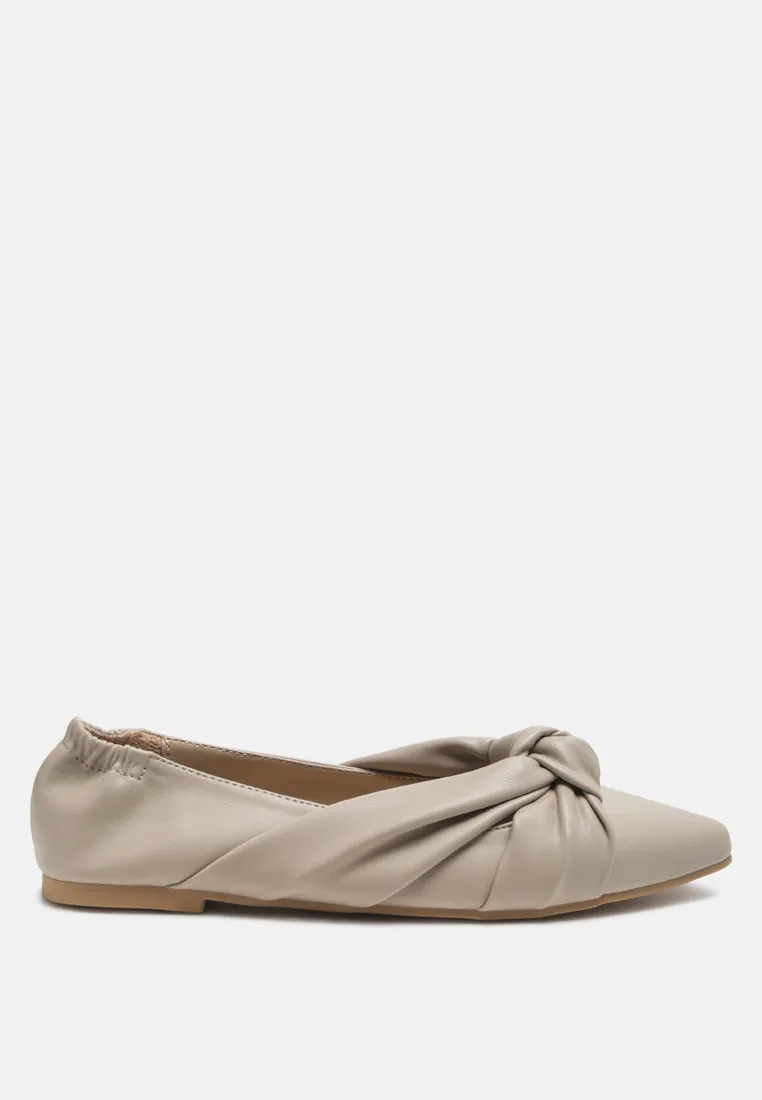 Norma Knot Detail Elasticated Ballet Flats