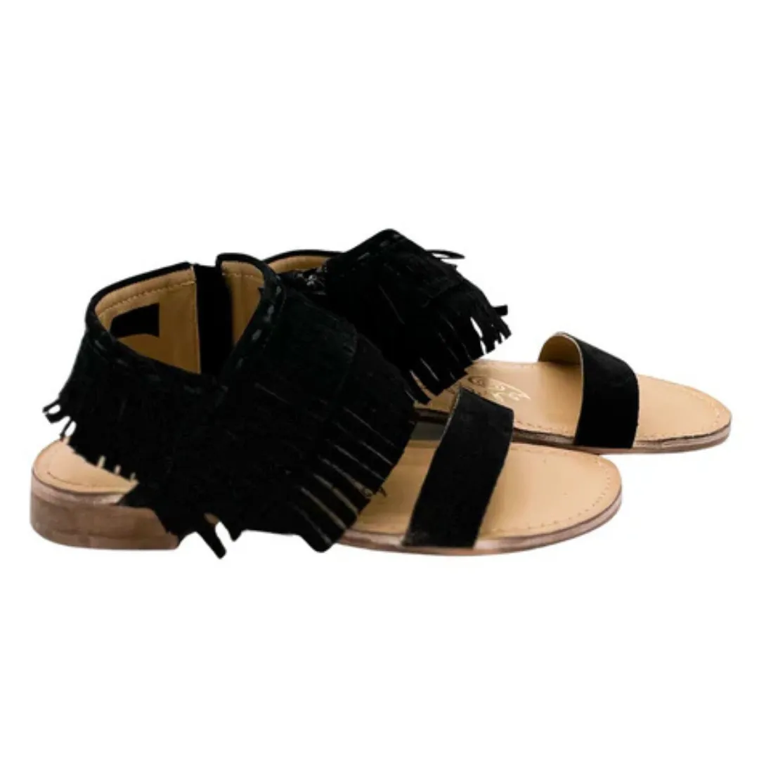 Online Exclusive | Fringe Star Sandal in Black