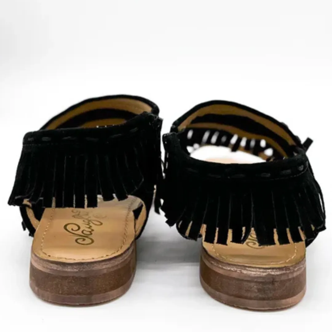 Online Exclusive | Fringe Star Sandal in Black