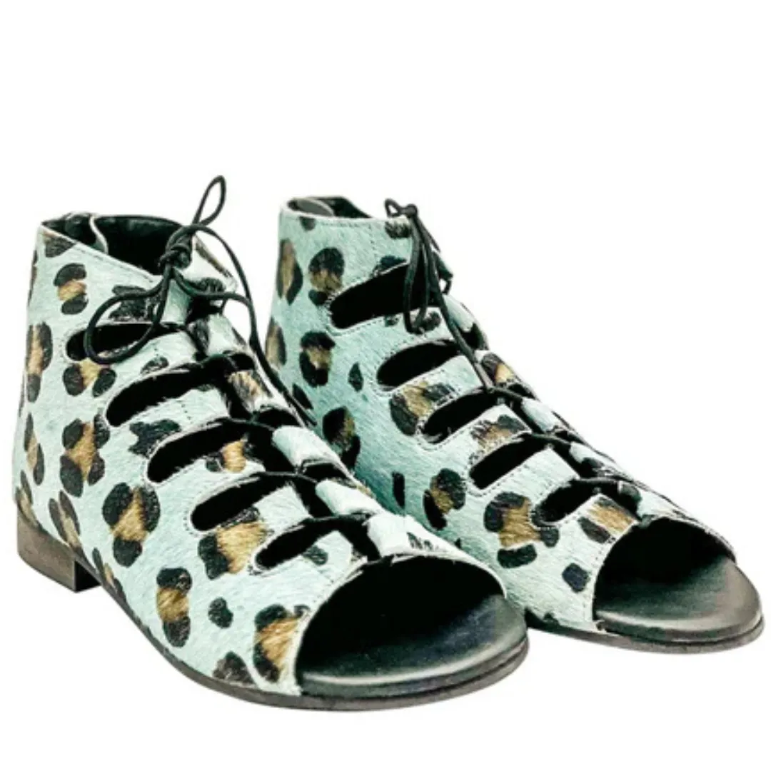 Online Exclusive | Nola Sandals in Teal Leopard